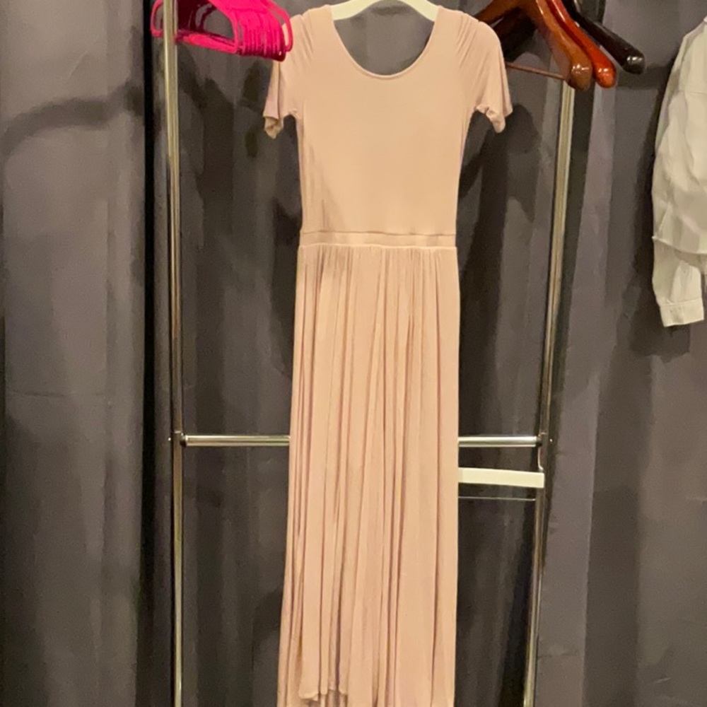 Blush pink anthropologie dress with pockets, size small